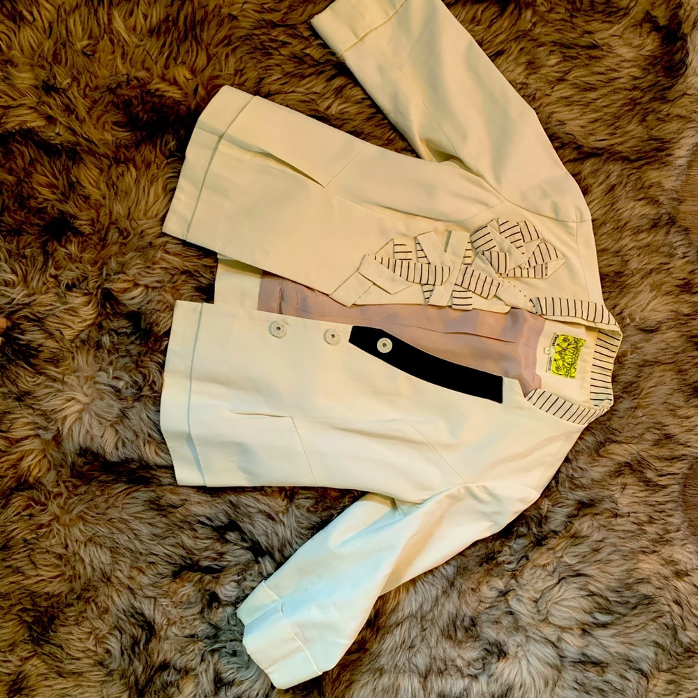 Anthropologie cream blazer